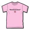 T-Shirt in rosa mit dem Text 1. Zeile in klein: "mir reede meenzerisch" 2. Zeile in groß: "Bambelschnut" 3. Zeile: Logo von Kultsprache "Wagenrad - wir sind alle Mainzer"